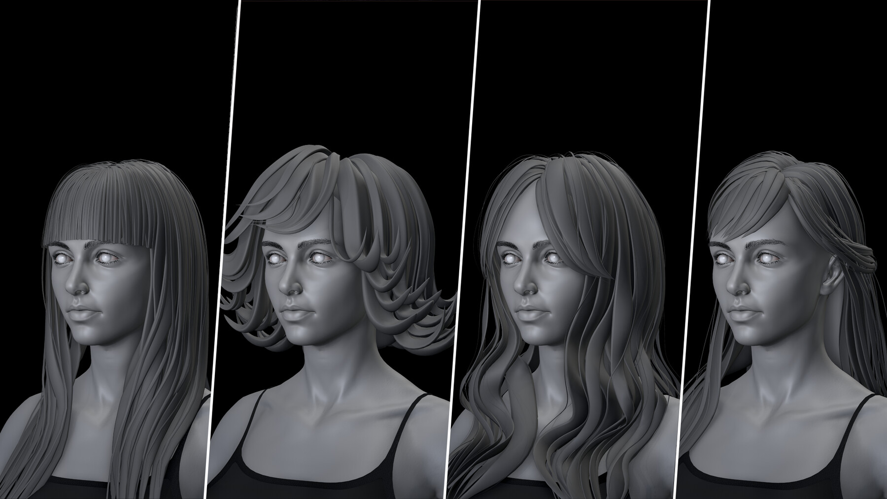 ArtStation - Female hair