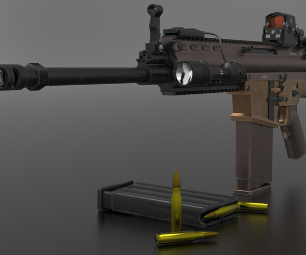 ArtStation - FN Scar Gun | Game Assets