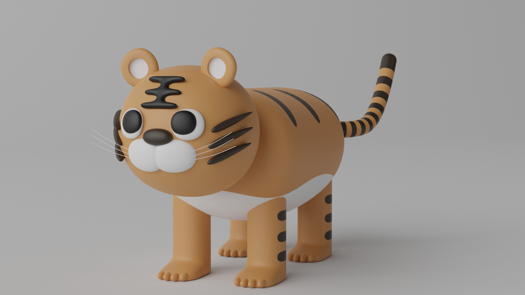 ArtStation - Cartoon Cute Tiger 3D Model | Resources