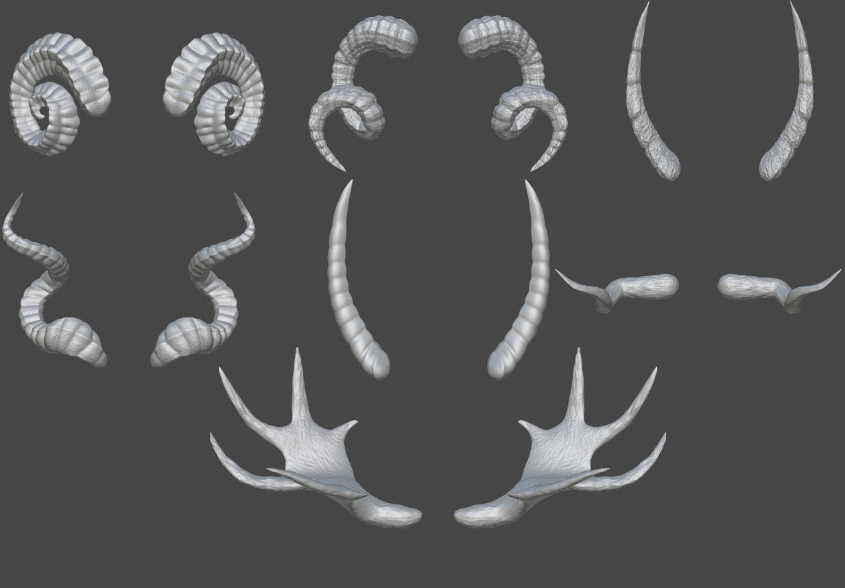 ArtStation ZBrush Horns IMM Brushes. Brushes