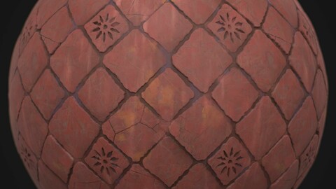 Stylized Red Tile 01