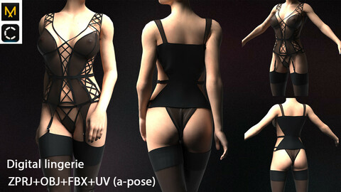 Digital sexy underwear | clo3d | Marvelous designer