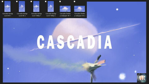 FREE hand painted 4K Cascadia themed retro sci-fi wallpapers for desktop & mobile
