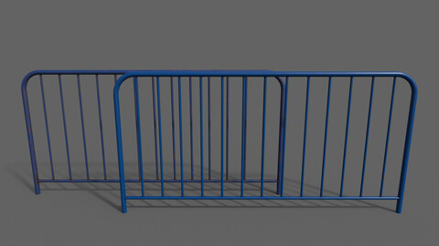 PBR Pedestrian Guard Rail (Blue) Ver.1