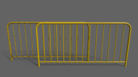 PBR Pedestrian Guard Rail (Yellow) Ver.1