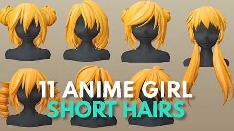 Character - 11 Anime Girl Short Hairs Collection