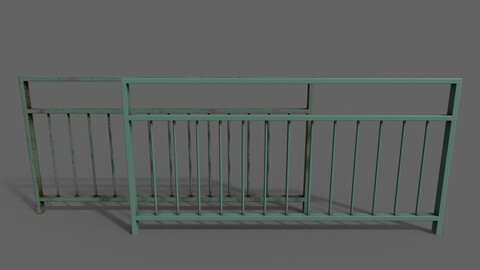 PBR Pedestrian Guard Rail (Green) Ver.3