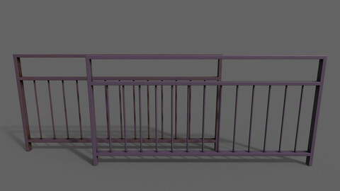 PBR Pedestrian Guard Rail (Purple) Ver.3