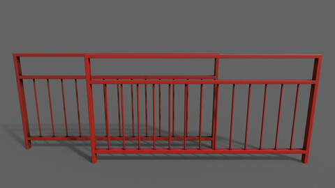 PBR Pedestrian Guard Rail (Red) Ver.3