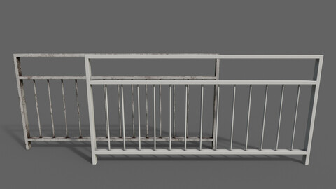 PBR Pedestrian Guard Rail (White) Ver.3