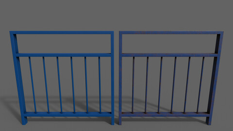 PBR Pedestrian Guard Rail (Blue) Ver.4