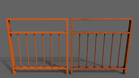 PBR Pedestrian Guard Rail (Orange) Ver.4