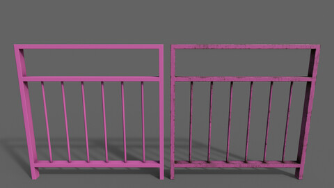 PBR Pedestrian Guard Rail (Pink) Ver.4