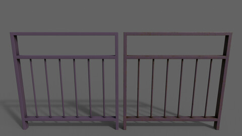 PBR Pedestrian Guard Rail (Purple) Ver.4