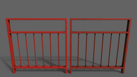 PBR Pedestrian Guard Rail (Red) Ver.4