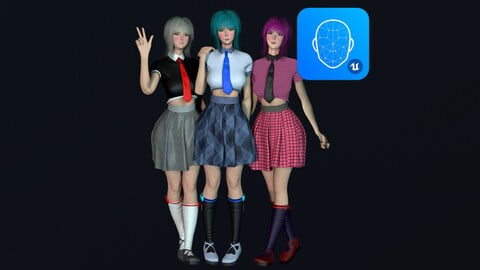 Shcool Girl GAME READY 3D Character