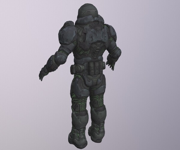 ArtStation - DOOMGUY MODEL low-poly PBR | Game Assets