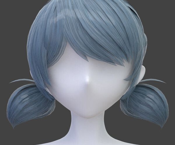 ArtStation - 8 types of Anime Hairstyles-Hair Curves((obj,fbx,blend ...