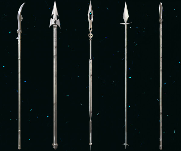 ArtStation - 50 Epic Spear + 3 Spear Rack Base Mesh - Vol 01 (Game ...