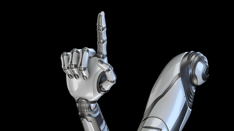 Sci - Fi Robot Woman Arm - Rigged 3D model