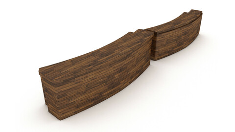 3D model wooden reception 03