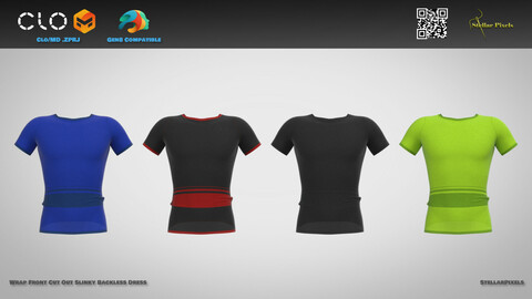 Activewear Breathable Mesh T-Shirt - MD/Clo Project, OBJ + FBX, Textures