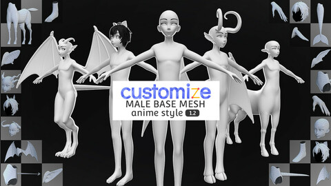 ArtStation - Anime Base Model // Boba-Type // For Reference