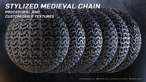 Stylized And Customizable Medieval Chain - Procedural Texture