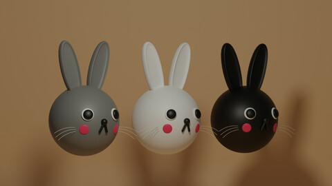 Cartoon Cute Bunny Rabbit Collection 3D Model