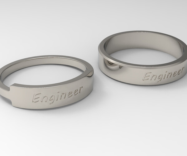 ArtStation Engineer Couple Ring Platinum Resources