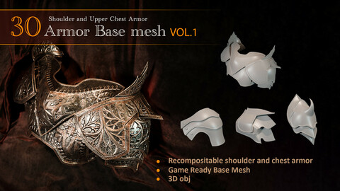 30 Armor Base Mesh Vol.1/ Shoulder and Chest Armor