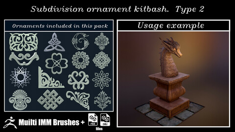 Subdivision ornament kitbash. Type 2