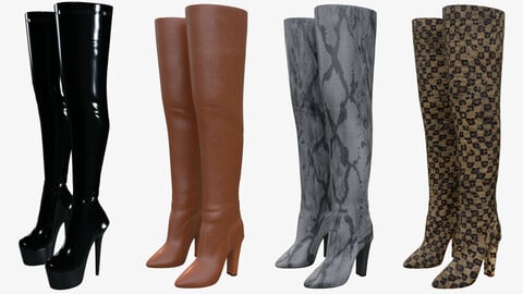 3D Female boots colection