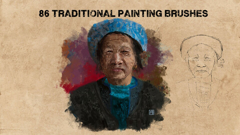 86 traditional painting brushes