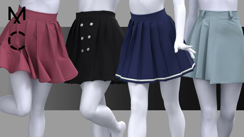 Skirts 5 Pack/Marvelous Designer/Clo3D+OBJ