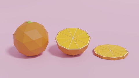 ArtStation - Low Poly Cartoon Orange 3D Model | Resources