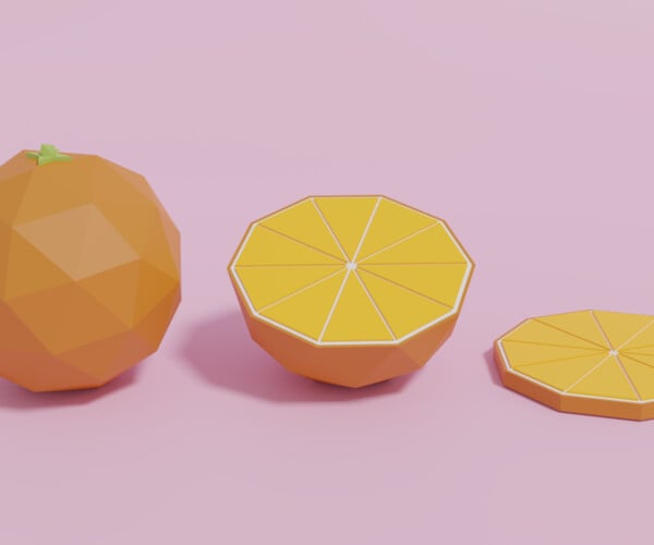 ArtStation - Low Poly Cartoon Orange 3D Model | Resources