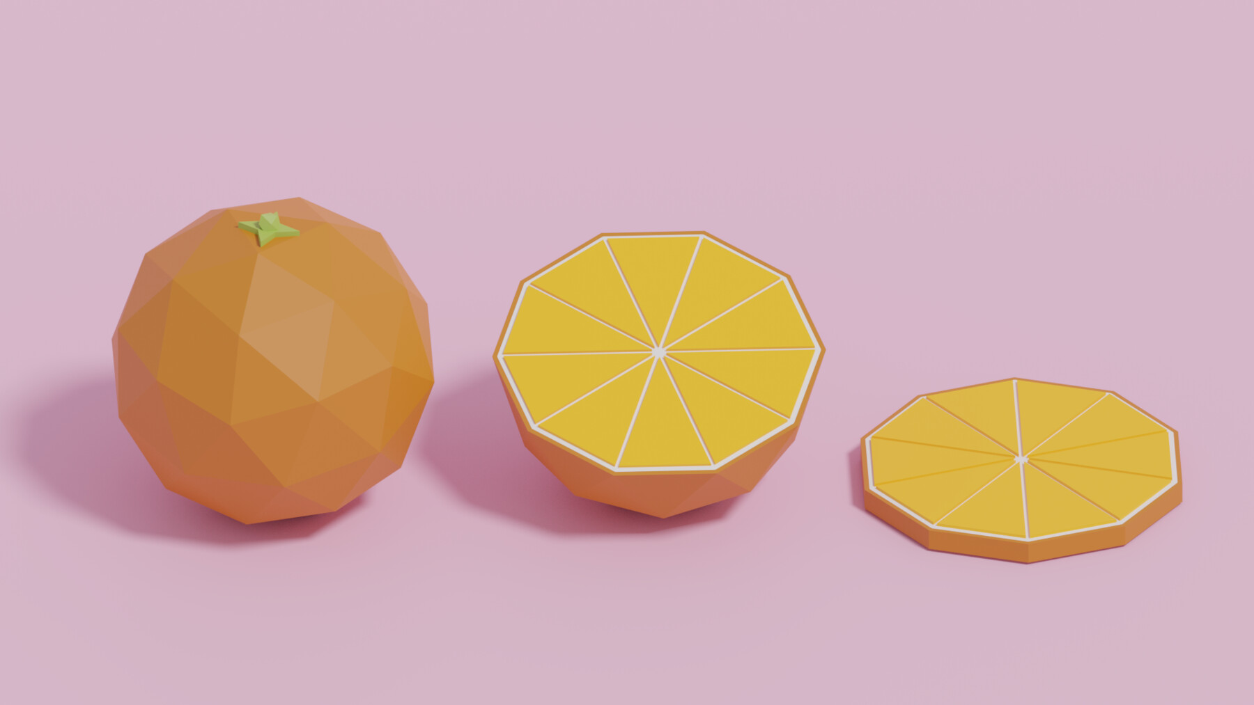 ArtStation - Low Poly Cartoon Orange 3D Model | Resources