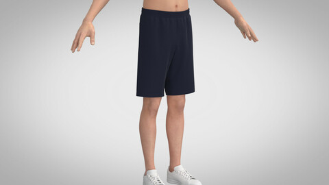 Cotton Easy Shorts, Marvelous Designer, Clo3d, +fbx, obj