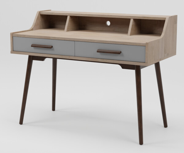 ArtStation ALLOA Home Office Desk Light Wood with Grey Resources