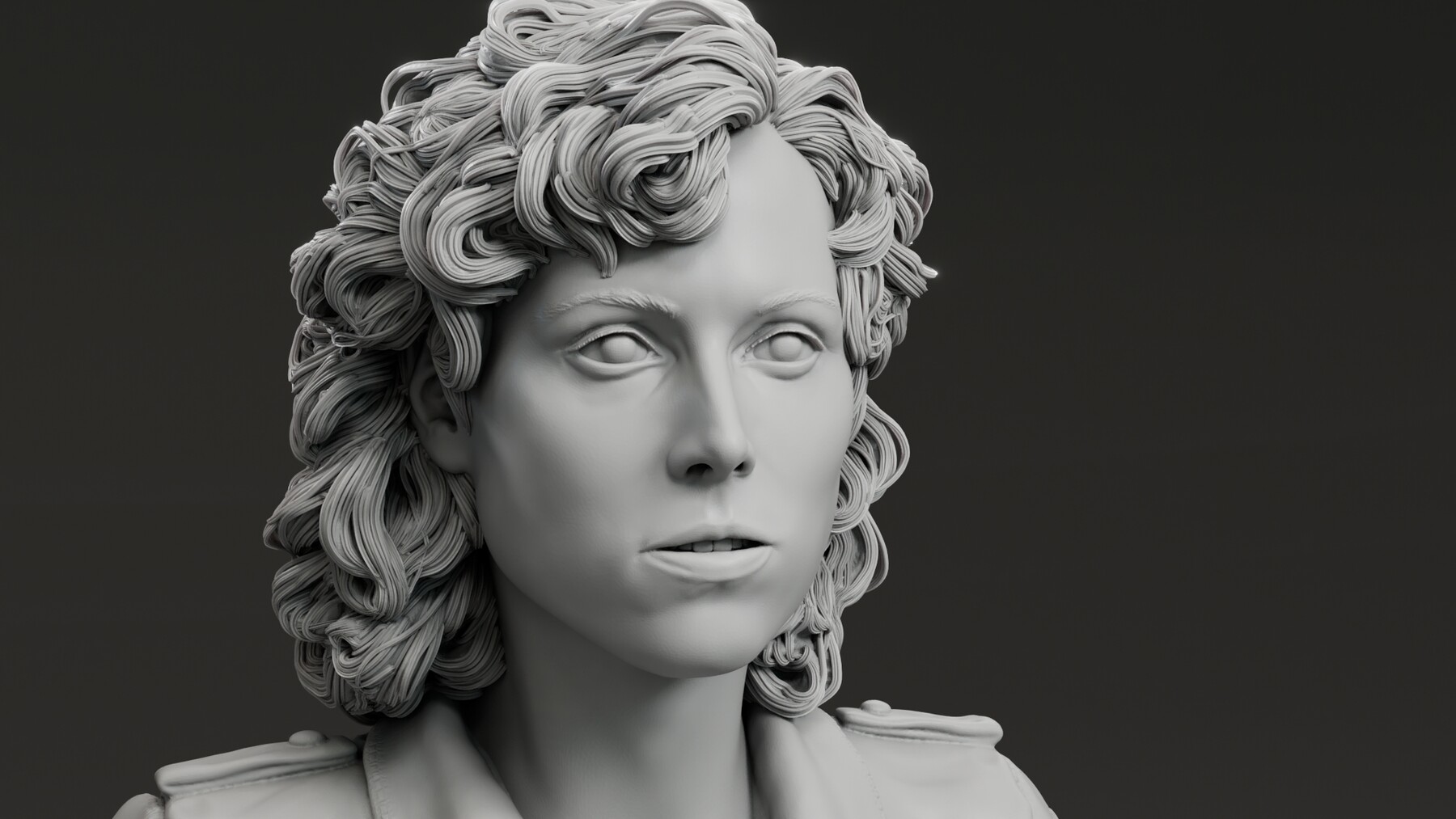 Life Face Cast Bust Of Sigourney Weaver Realistic Style -  Portugal