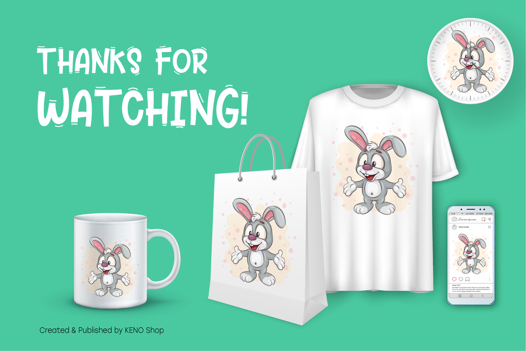 ArtStation - Cartoon Easter Bunny. T-Shirt, PNG, SVG. | Artworks