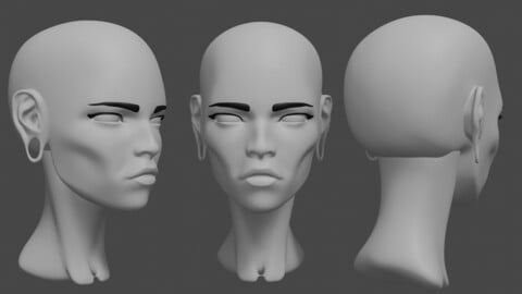 ArtStation - Stylized Female Head 01 | Resources