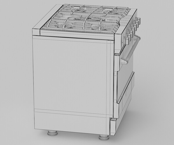 ArtStation Viking 30in SelfCleaning Dual Fuel Range RVDR3302 3d