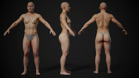 3D Scan Store | Muscular Female Body Scan