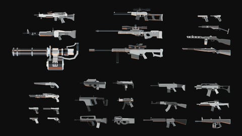 Low-Poly Weapon Assets