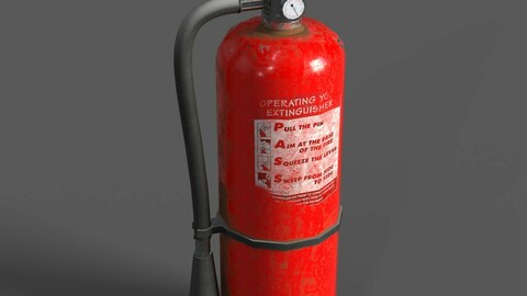 low-poly fire extinguisher