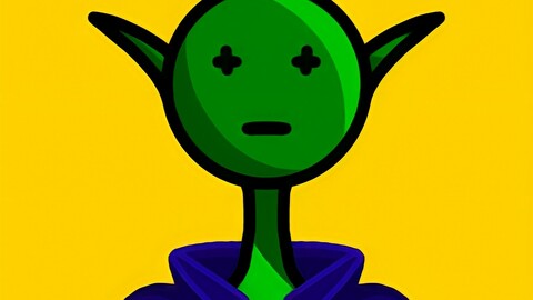 Bored Green Alien