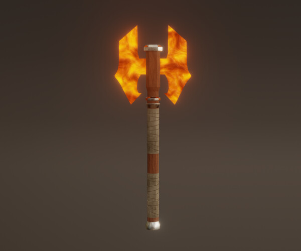 ArtStation - Double Bit Fire Axe - Model 01 | Game Assets