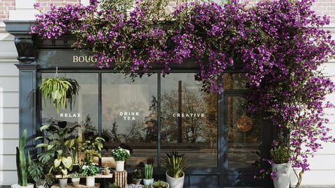 Flower Shop Exterior Scene